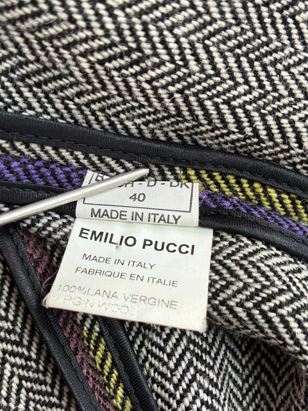 VINTAGE Emilio Pucci  Abstract Italian Wool Blazer
